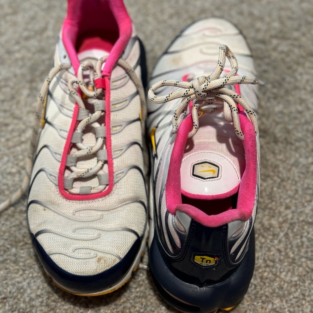 Nike Shoes | Nike Air Max Plus TN White Pink Running Sneaker